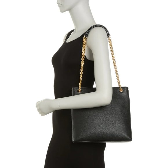 ❤️ NWT Tory Burch Carson Swingpack Chain Leather Shoulder Bag BLACK AUTHENTIC - Picture 2 of 15